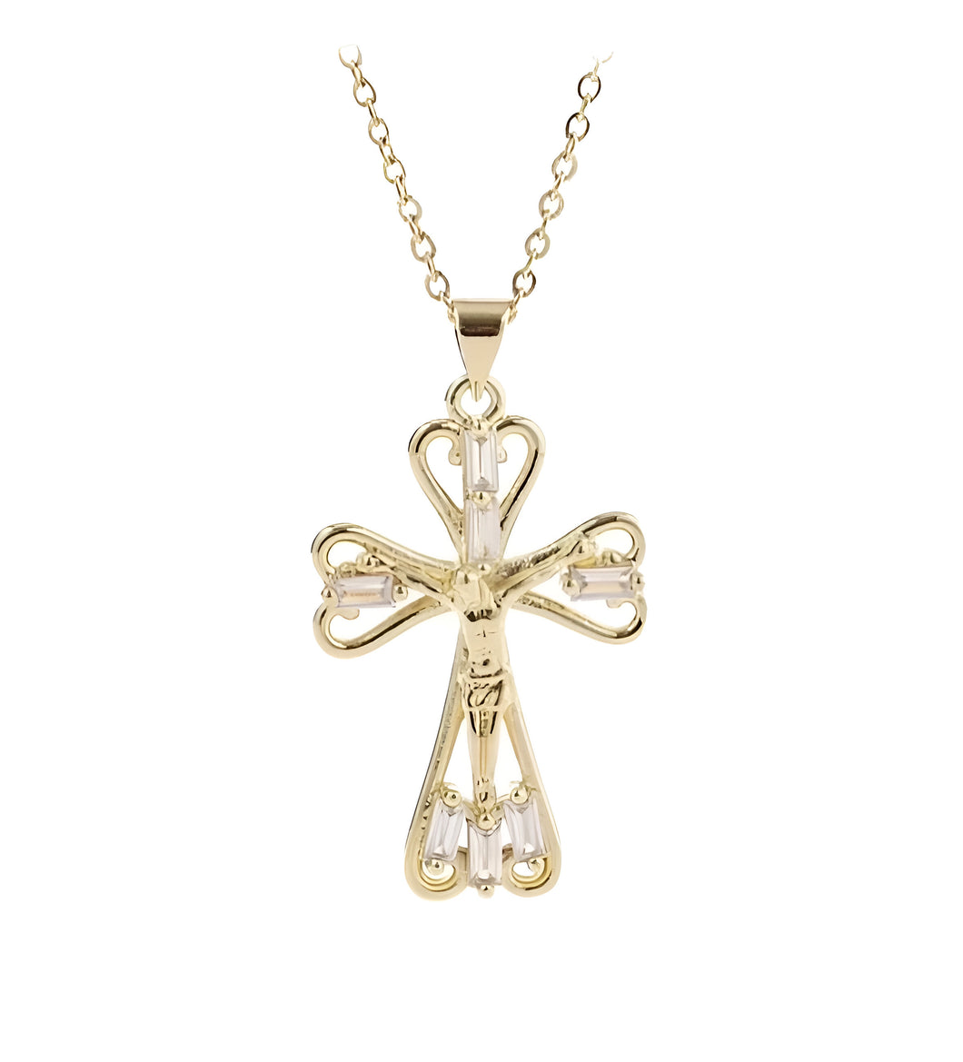 CRYSTAL & GOLD CROSS