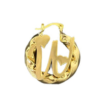 Load image into Gallery viewer, TWIST HOOP INITIAL
