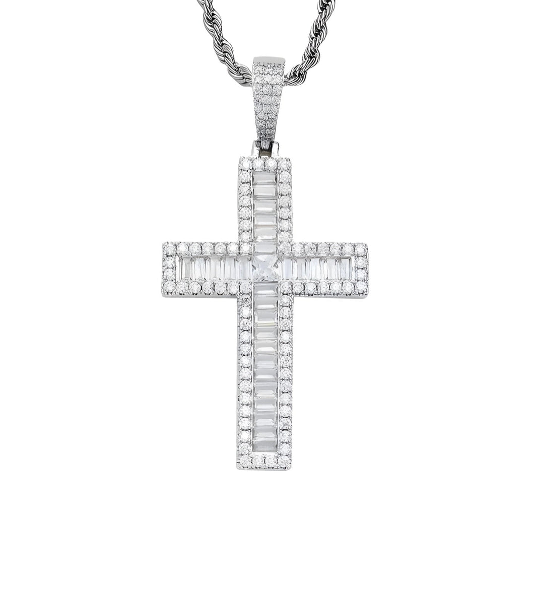 BAGUETTE DIAMOND CROSS